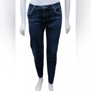 Kut From The Kloth Skinny Dark Wash Raw Hem  Size 12